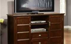 Alden Design Wooden Tv Stands with Storage Cabinet Espresso