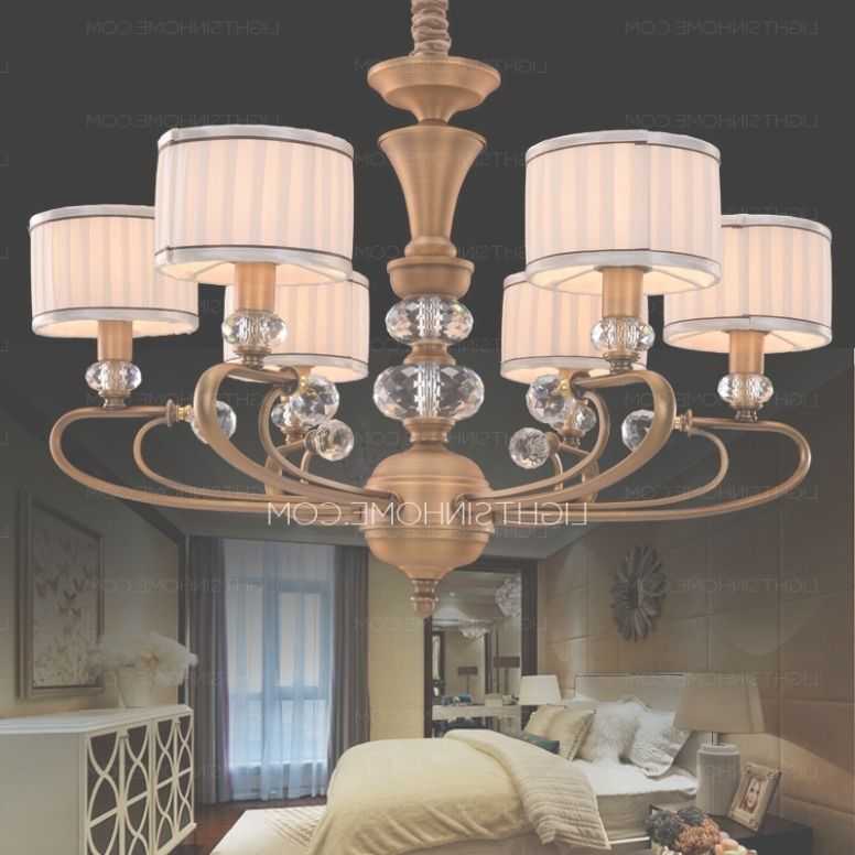 6 Light Fabric Shade Chandeliers Houston With Country Style Pertaining To Houston Chandeliers (Gallery 1 of 45)