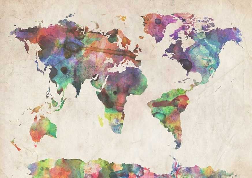 World Map Watercolor Digital Art By Michael Tompsett For World Map Artwork (Gallery 1 of 25)