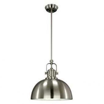 Canarm Ipl222b01bn Polo 1 Light 9" Rod Pendant, Brushed Nickel With … Intended For Satin Nickel Pendant Lighting For Minimalist House Design (Gallery 1 of 10)