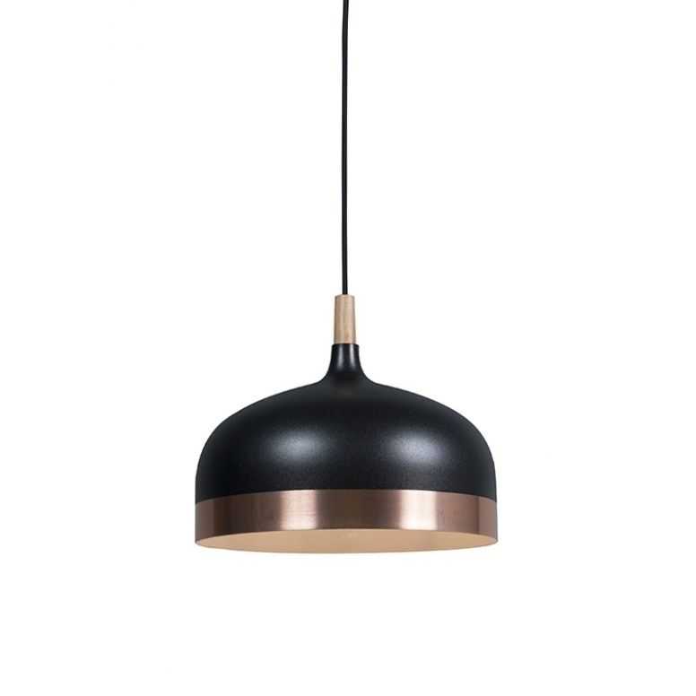 Pendant Lamp Emperor Black With Copper – Lampandlight.co.uk Refer To Copper Black Pendant Light For Contemporary House (Gallery 3 of 15)