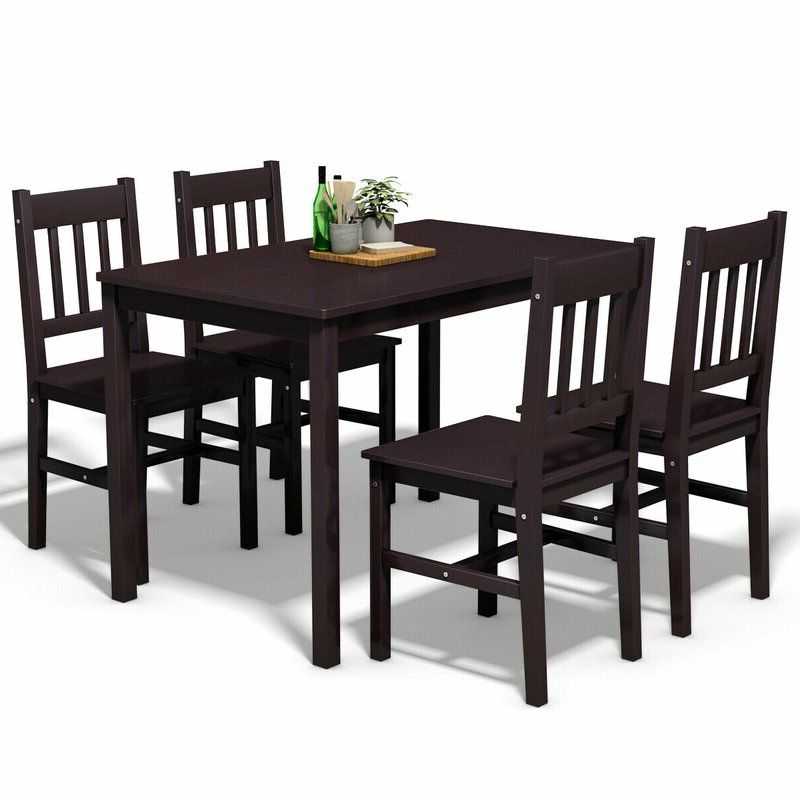 Featured Photo of Sundberg 5 Piece Solid Wood Dining Sets