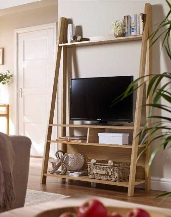 Featured Photo of Tiva Oak Ladder Tv Stands