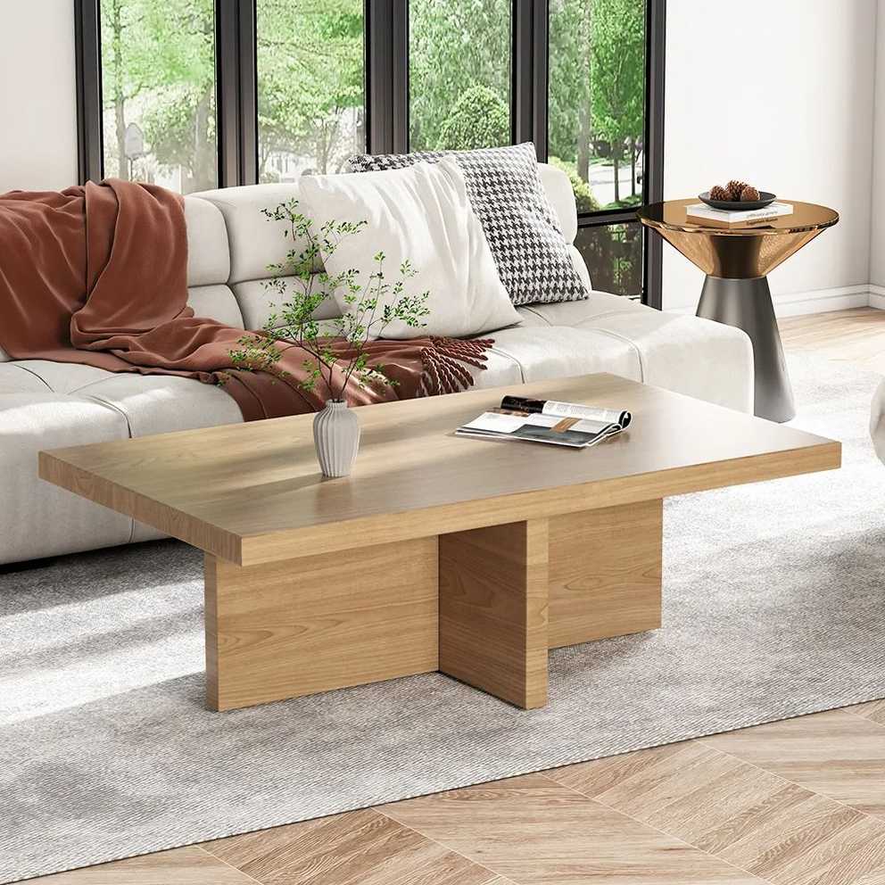 Modern Wood Coffee Table Rectangle Shaped In Natural Rustic Homary Intended For Well Known Rustic Natural Coffee Tables (Gallery 1 of 20)