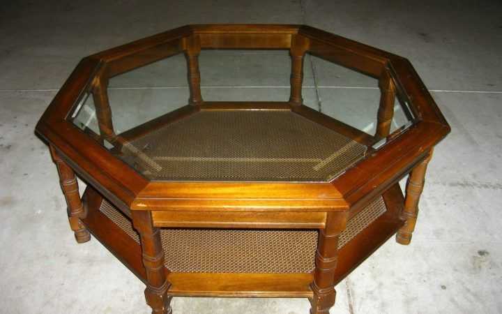 Octagon Glass Top Coffee Tables