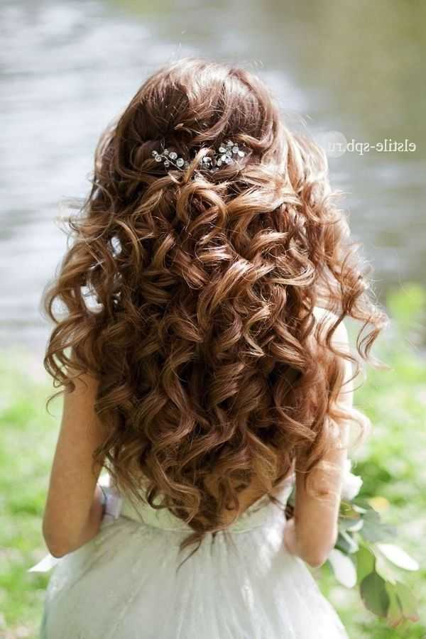 Featured Photo of Curls Up Half Down Wedding Hairstyles