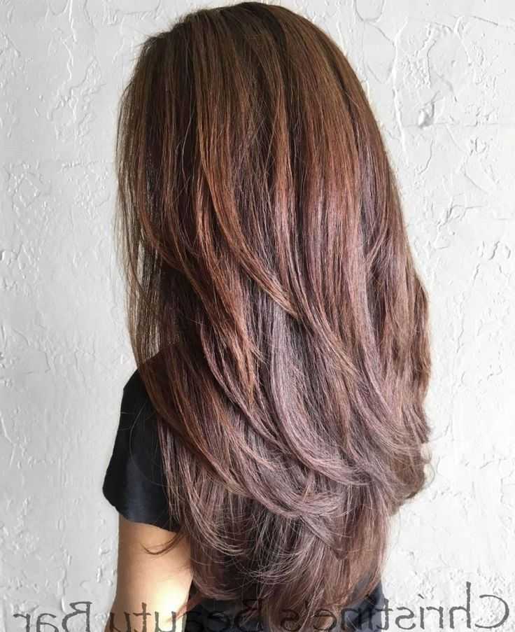 Featured Photo of Reddish Brown Hairstyles With Long V Cut Layers