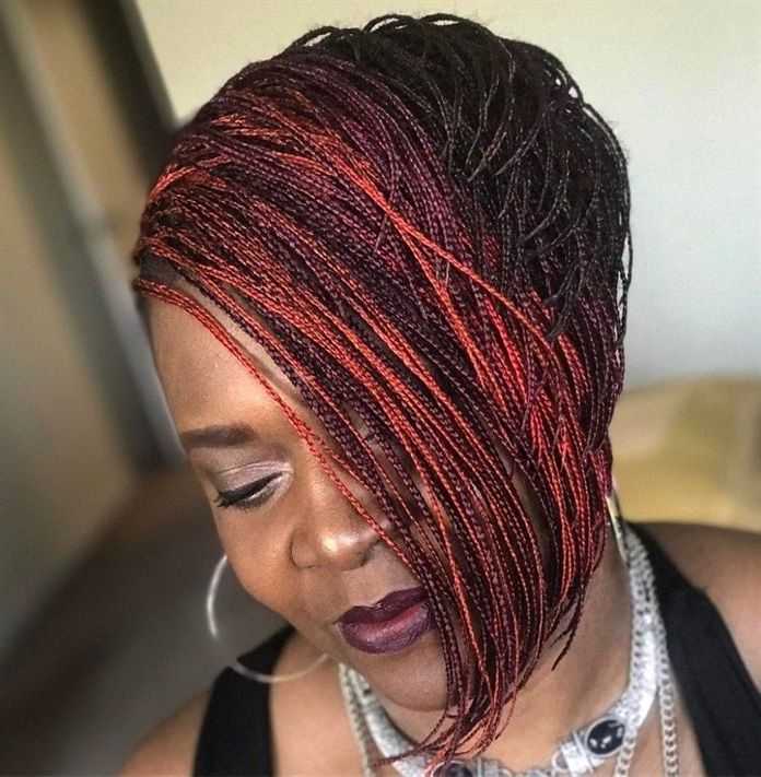 Featured Photo of Short Stacked Bob Micro Braids