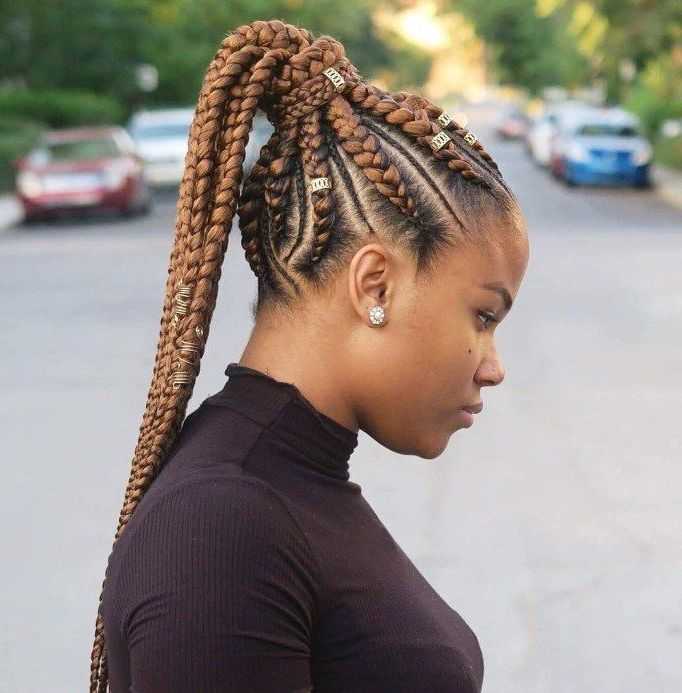 Featured Photo of Ponytail Braid Hairstyles With Thin And Thick Cornrows