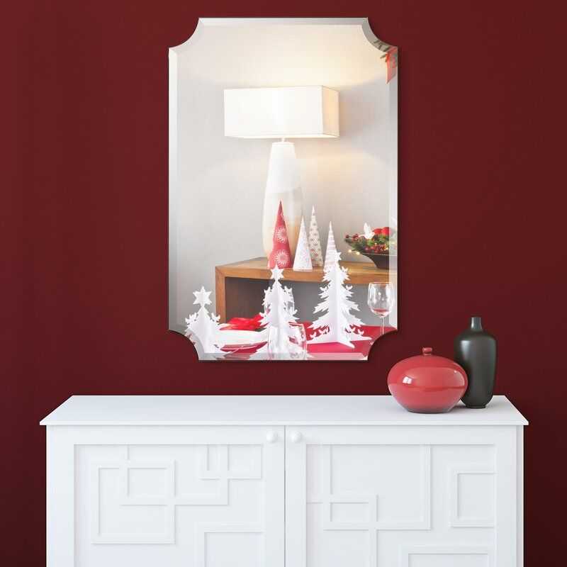 Inspiration about Charlton Home Anahi Frameless Beveled Design Ovation Reign Rectangle Intended For Square Frameless Beveled Vanity Wall Mirrors (#12 of 15)