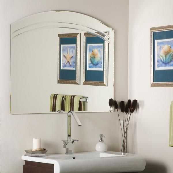 Inspiration about Decor Wonderland 40 In. W X 32 In. H Frameless Arched Beveled Edge With Regard To Square Frameless Beveled Vanity Wall Mirrors (#11 of 15)