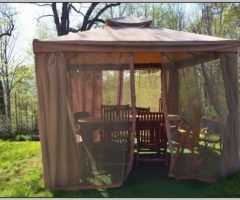 Gazebo with Netting and Curtains
