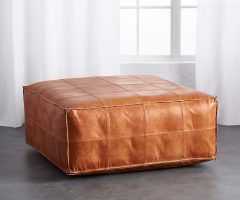 Brown Leather Ottomans