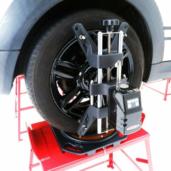 Wheel Aligner SharkEye Bruta 8CCD Computerised Truck Wheel Alignment Machine clamps on wheel from Concept Garage Equipment