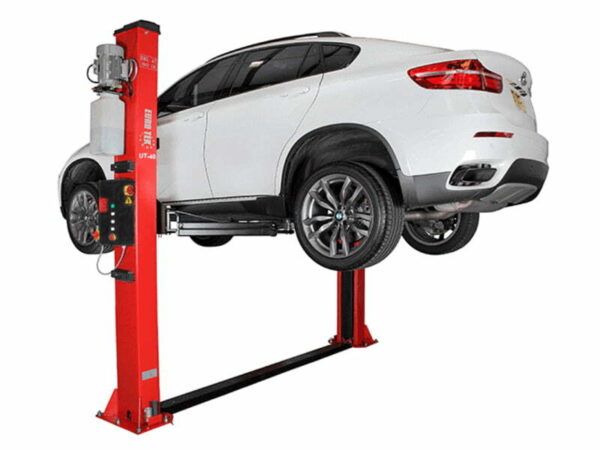 2 Post Lift Automatic Eurotek UT40E red by Concept Garage Equipment