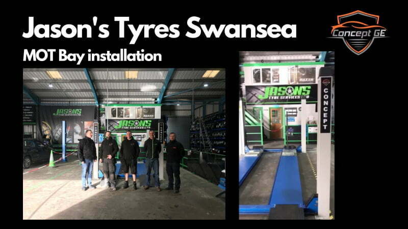 Jasons tyres MOT bay installation by Concept Garage Equipment