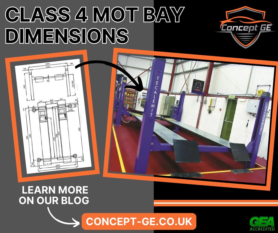 Class 4 mot bay dimensions concept garage equipment