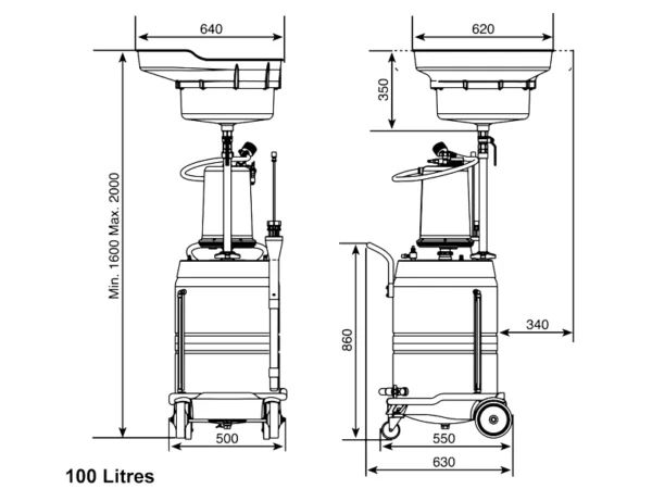 Oil Collection SAMOA Lubemaster Gravity Collection with Pressure Discharge dimensions