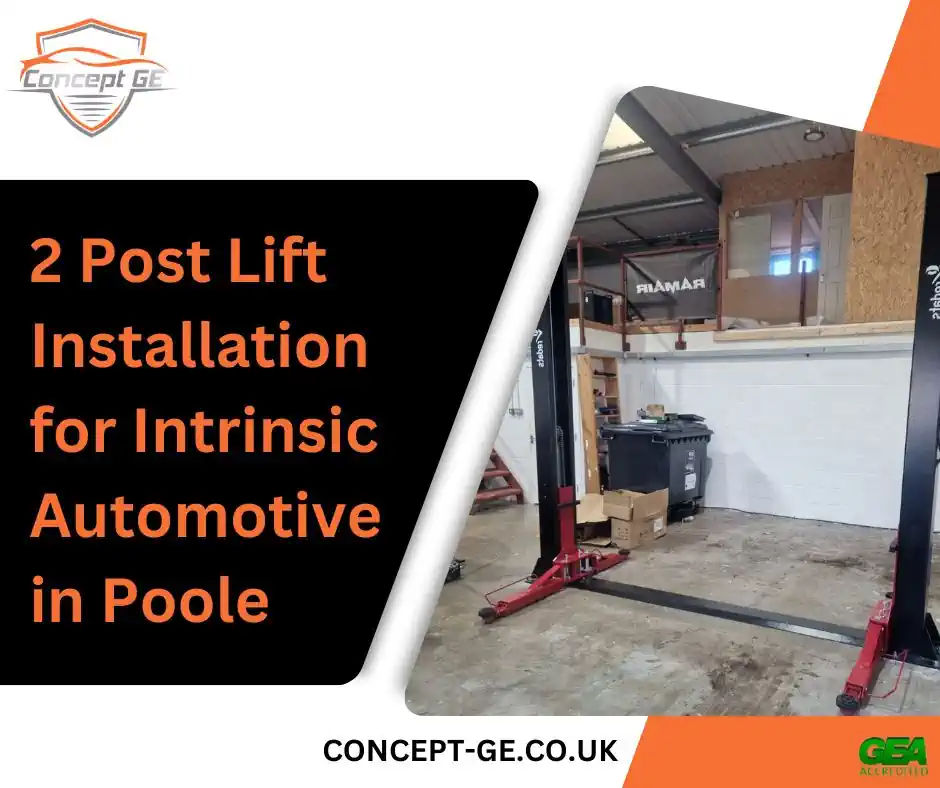 2 Post Car Lift installation for Intrinsic Automotive in Poole