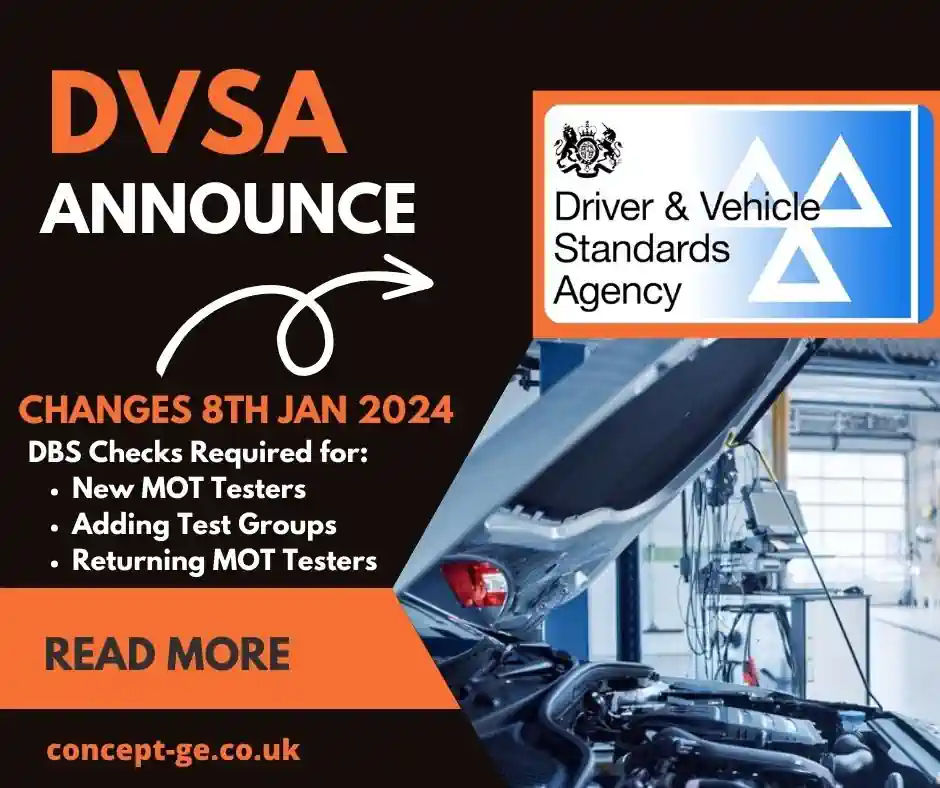 DVSA announcement 8th Jan 2024 DBS Checks Required