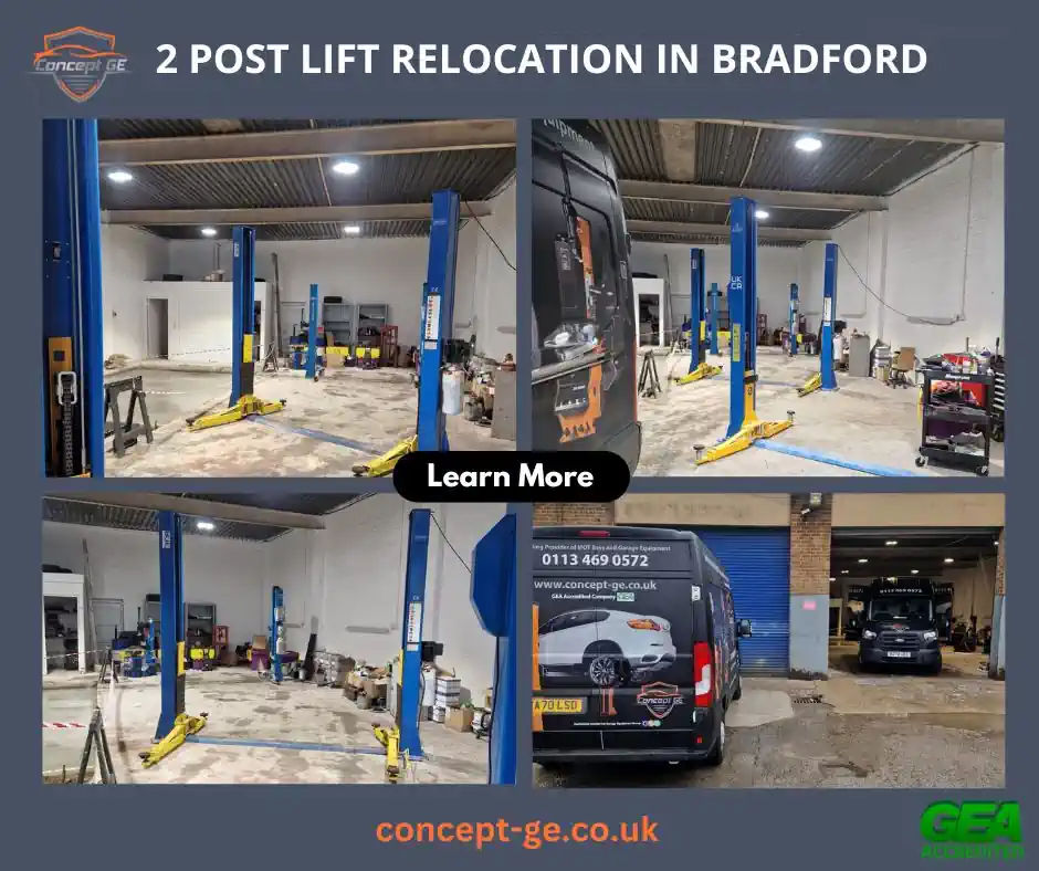 2 Post Car Lift Relocation for Holts Car and Van in Bradford