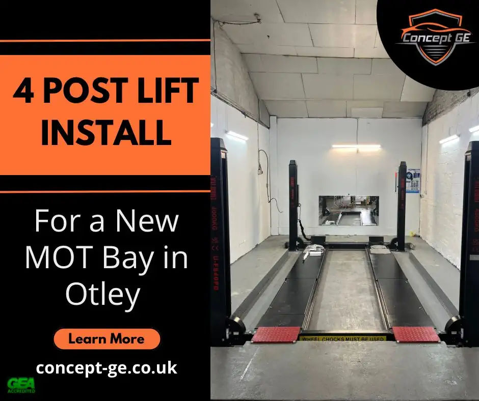 4 Post Lift Install for a new MOT Bay in Otley