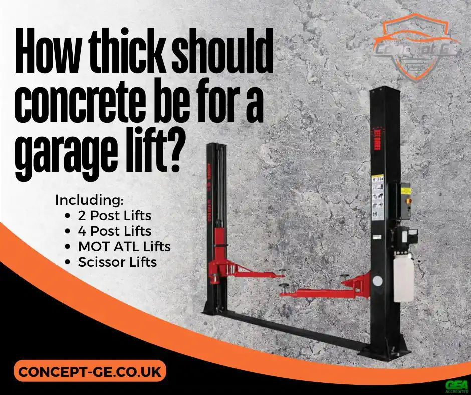 Garage Lift Concrete Thickness Guide by Concept G E Ltd