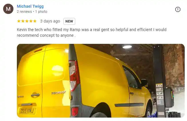 Mike Twigg 5 star review for Concept Garage Equipment