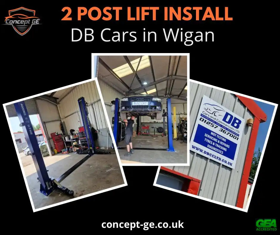 2 Post Lift Supply and Install for DB Cars in Wigan