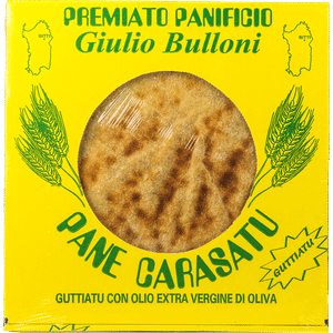 Scala Vini-Scala Gusti AG, S-Fabrik / Pane Carasatu «Guttiatu» Giulio Bulloni, mit Salz und Olivenöl