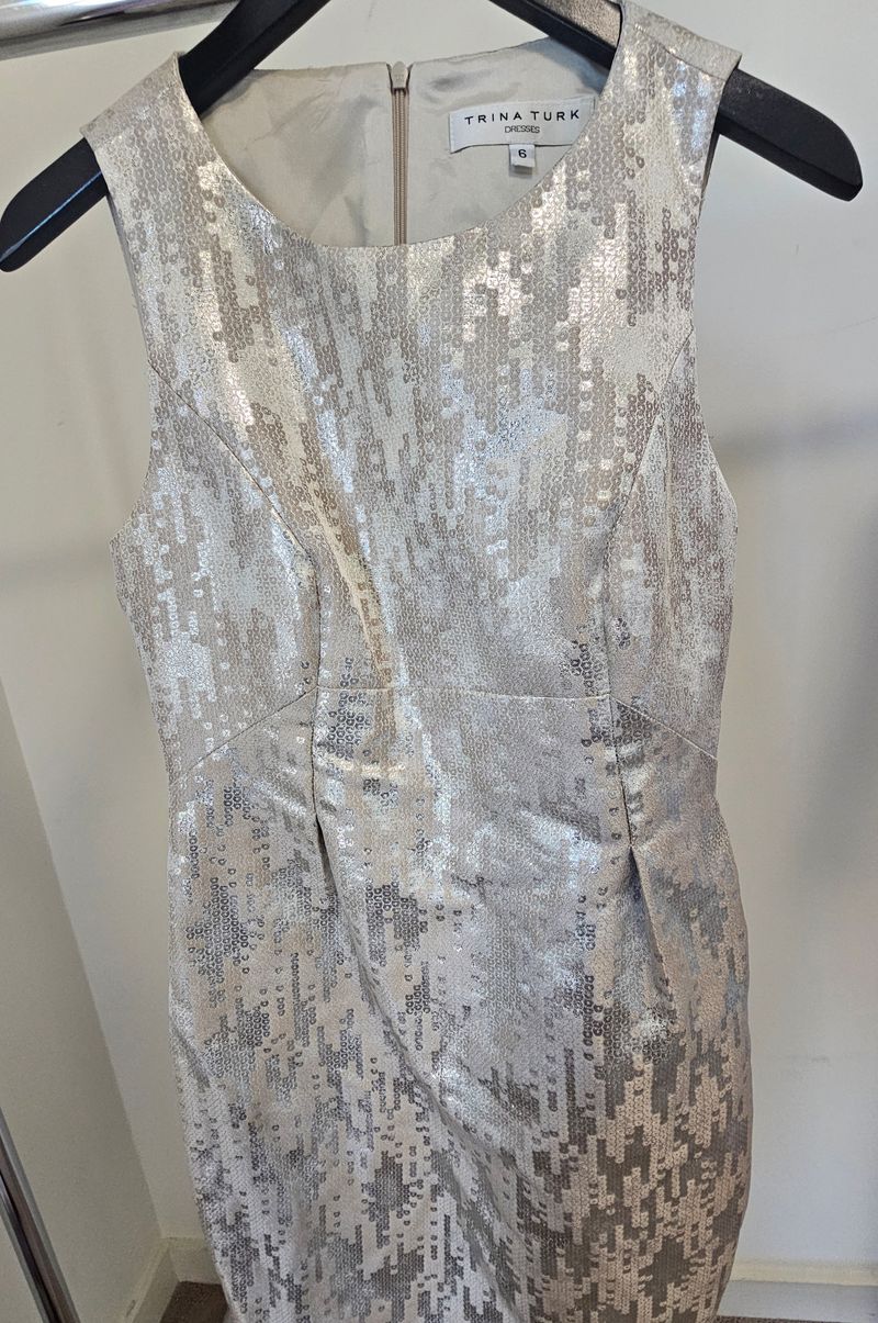 trina turk sequin dress Trina Turk | Dresses | Nwt Trina Turk 6 Breene Striped Sequin Retro Dress  Mult