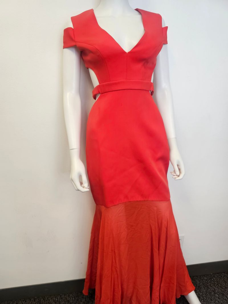 bcbg red cutout dress Red Dress with Cutout Detail at Back
