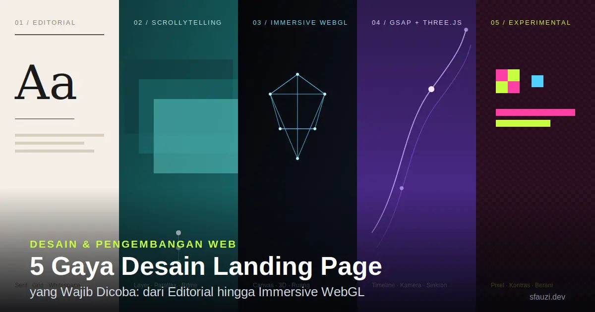5 Gaya Desain Landing Page yang Wajib Dicoba: dari Editorial hingga Immersive WebGL