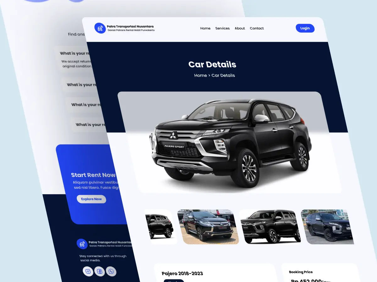 Patra Transportasi Nusantara – Vehicle Booking Website UI/UX Design