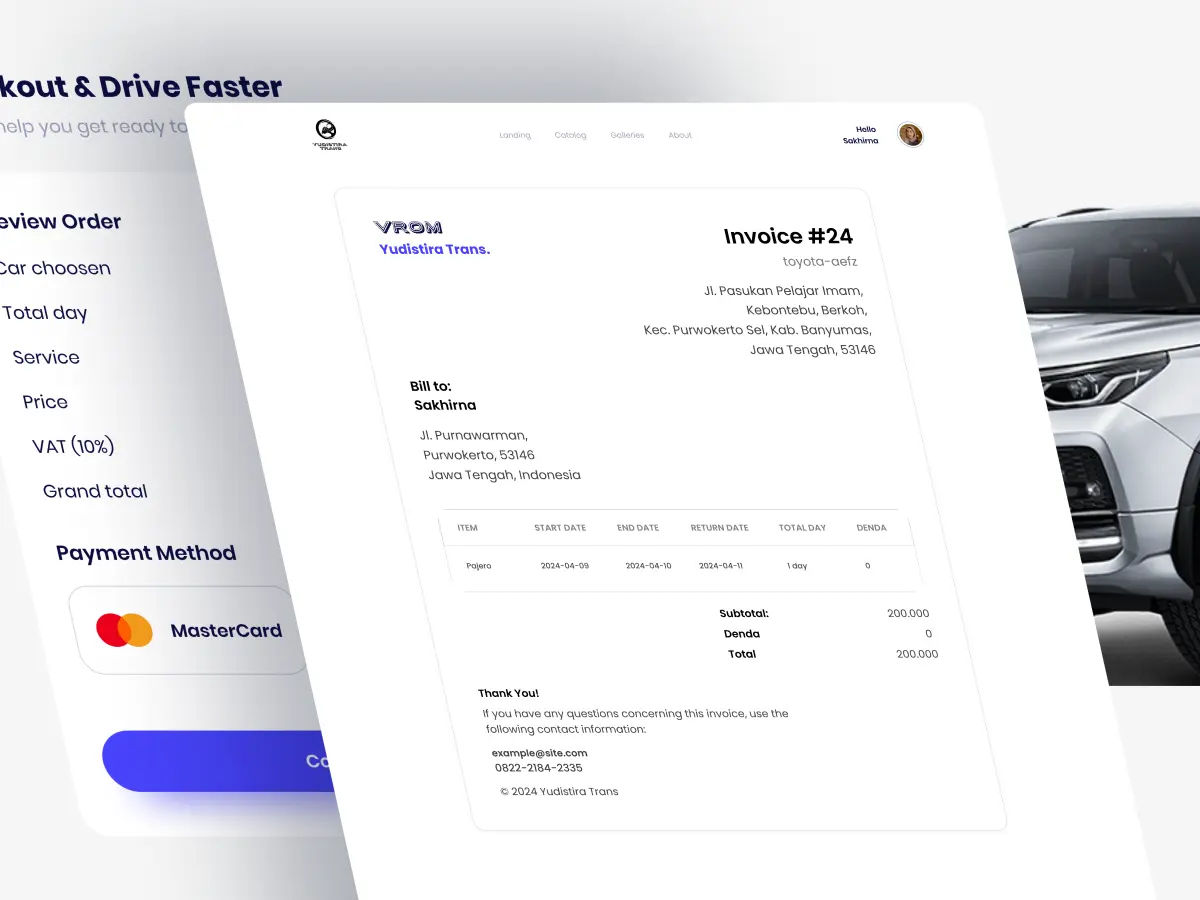 Rentcar Yudistira – Car Rental Booking Website Development