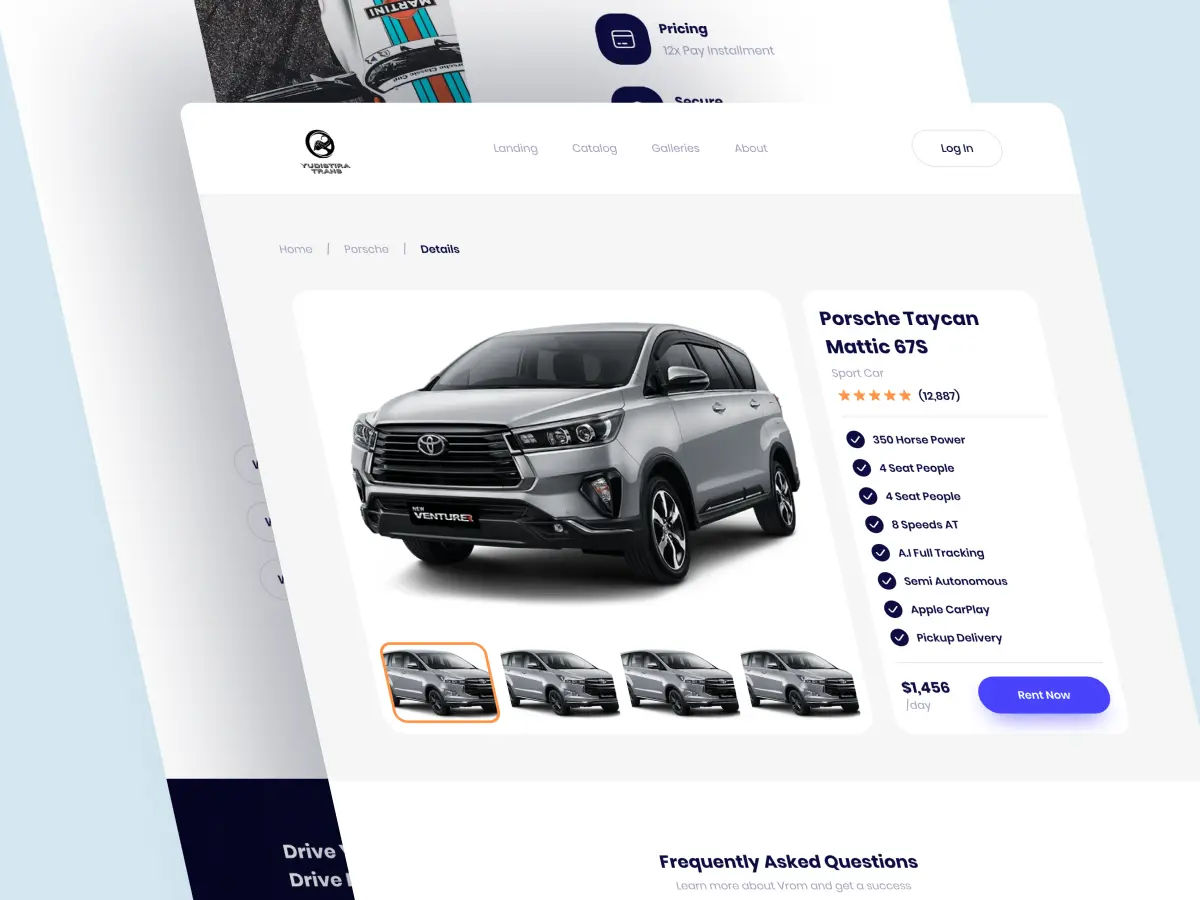 Rentcar Yudistira – Car Rental Booking Website Development
