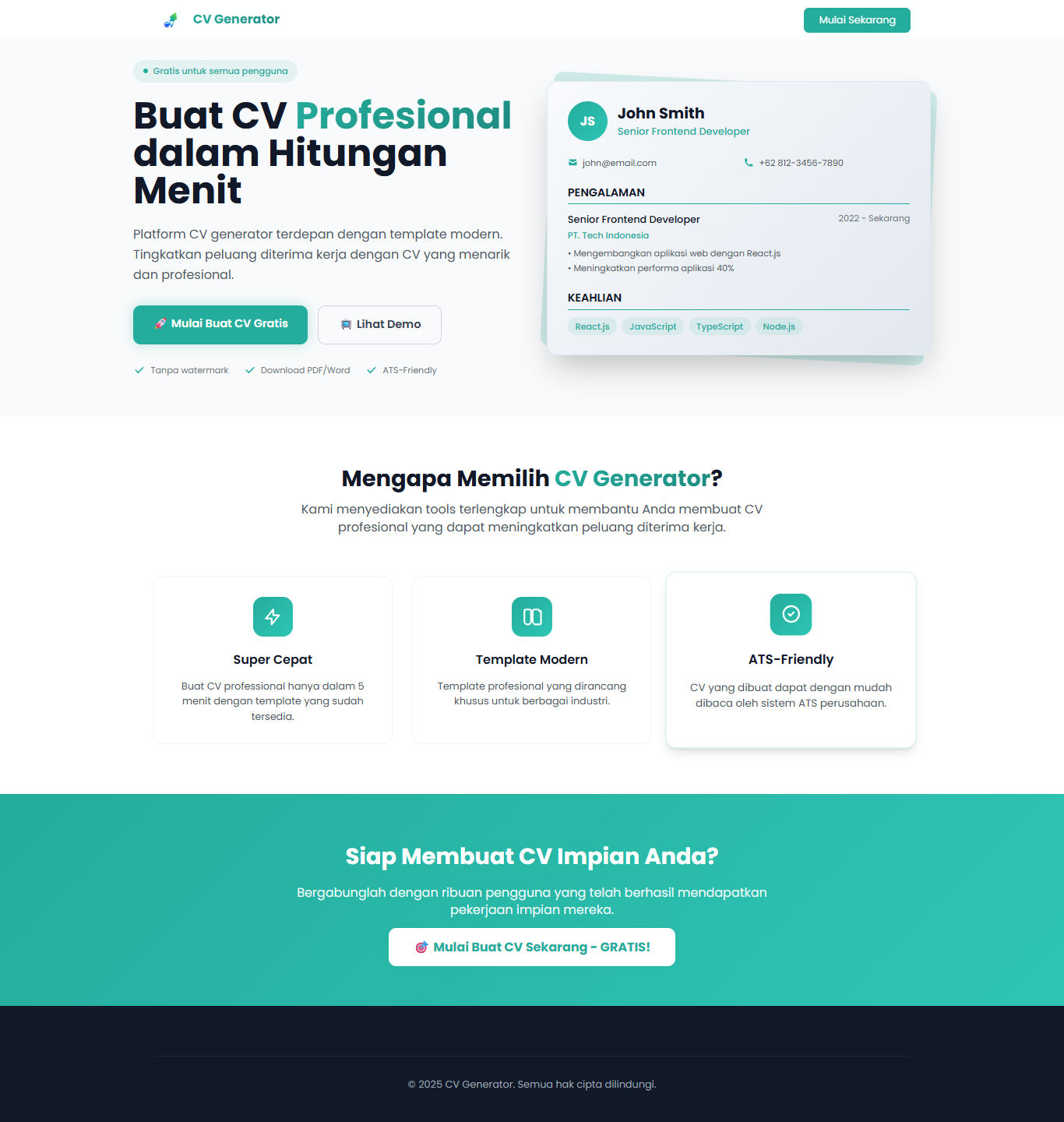 Create Your Professional CV Instantly – Free & Easy - Image 1