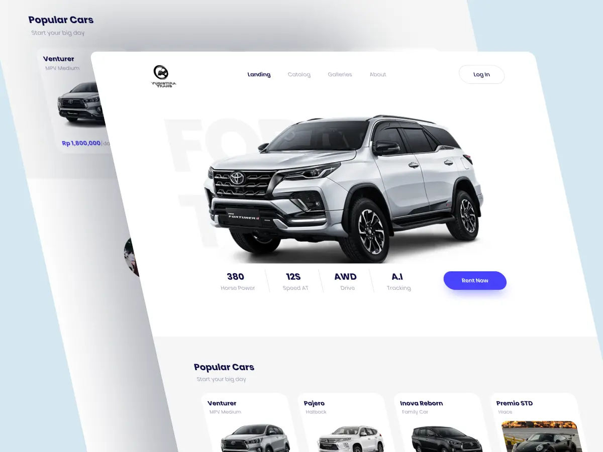 Rentcar Yudistira – Car Rental Booking Website Development - Image 1