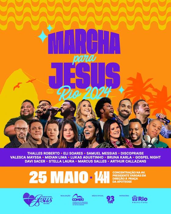 Marcha Para Jesus do Rio de Janeiro tem data da 17ª edição confirmada juntamente com slogan e atrações