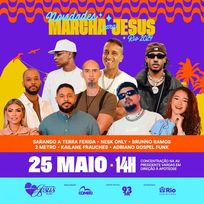 Marcha Para Jesus do Rio de Janeiro traz novidades no line-up com trap, funk, eletrônico, pentecostal e adoração