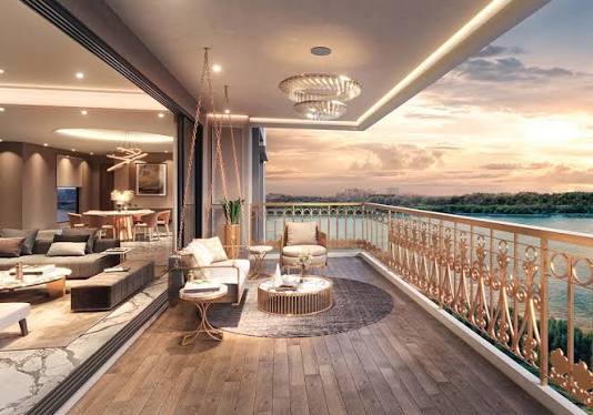 Prestige Avon spacious luxury apartment balcony with elegant outdoor seating