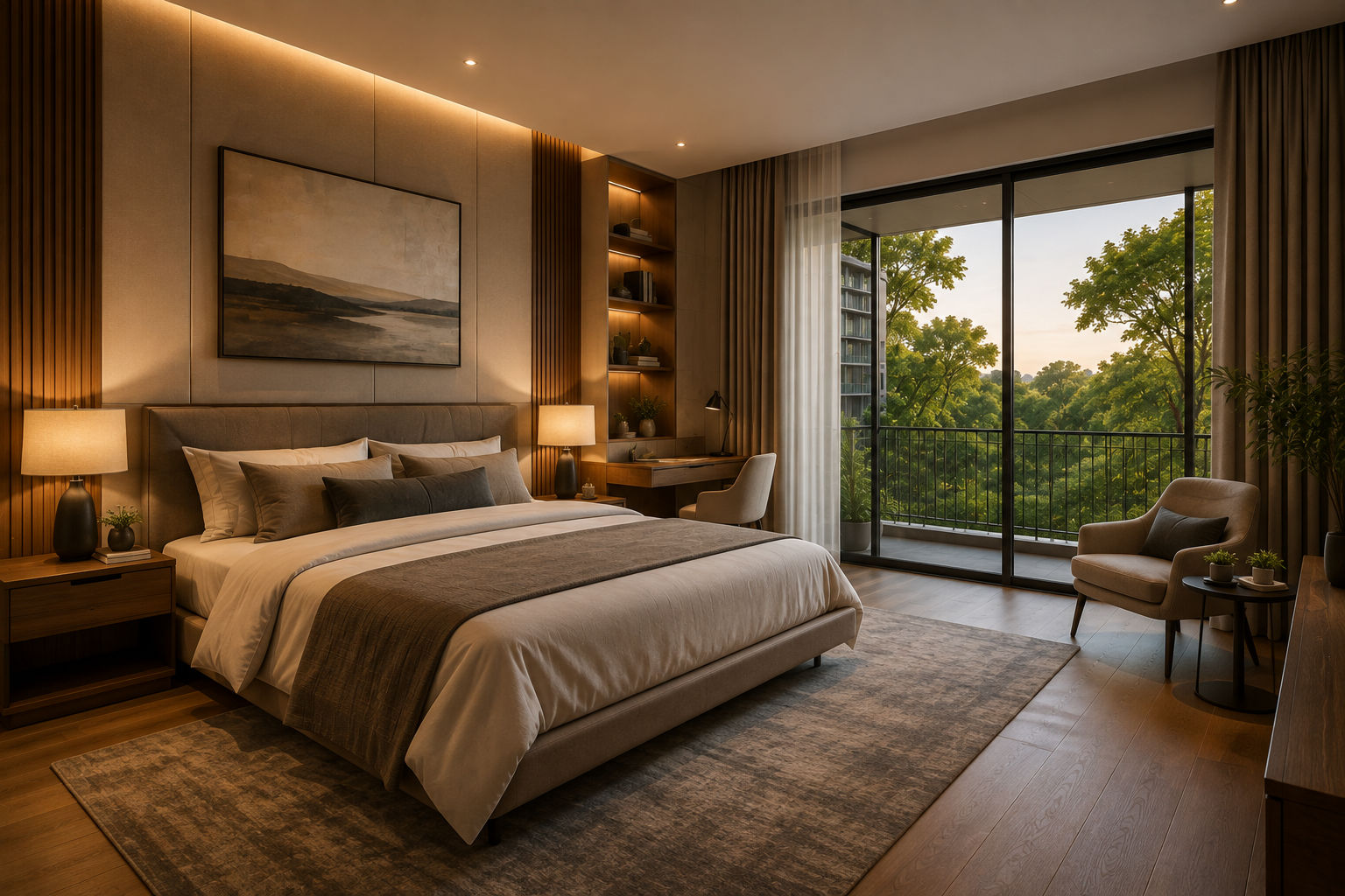 Total Environment Sarjapur Road luxury apartment master bedroom