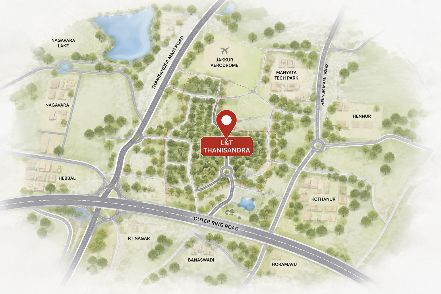 L&T Thanisandra Location