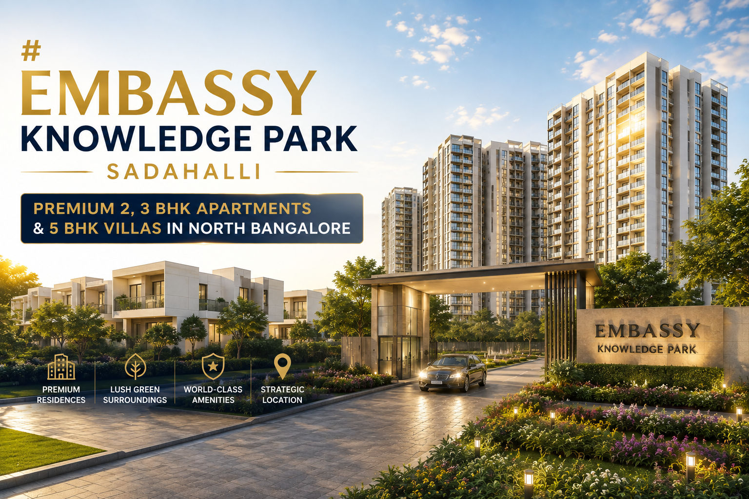 Embassy Knowledge Park Sadahalli: Premium 2, 3 BHK Apartments & 5 BHK Villas in North Bangalore