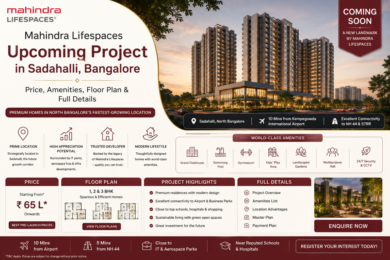 Mahindra Lifespaces Upcoming Project in Sadahalli, Bangalore: Price, Amenities, Floor Plan & Full Details Mahindra Lifespaces Upcoming Project in Sadahalli, Bangalore: Price, Amenities, Floor Plan & Full Details