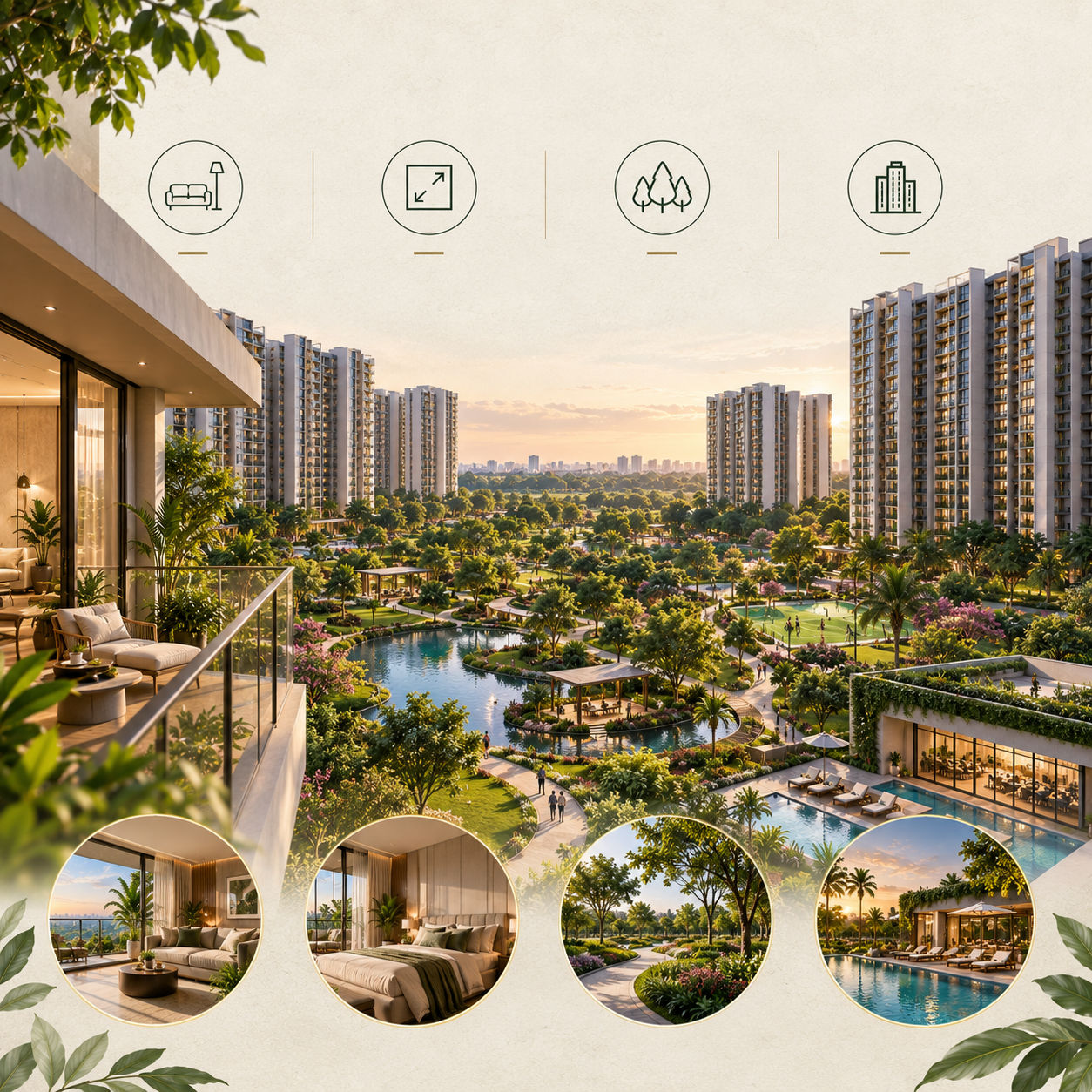 Brigade Granada luxury township with landscaped gardens Brigade Granada luxury township with landscaped gardens