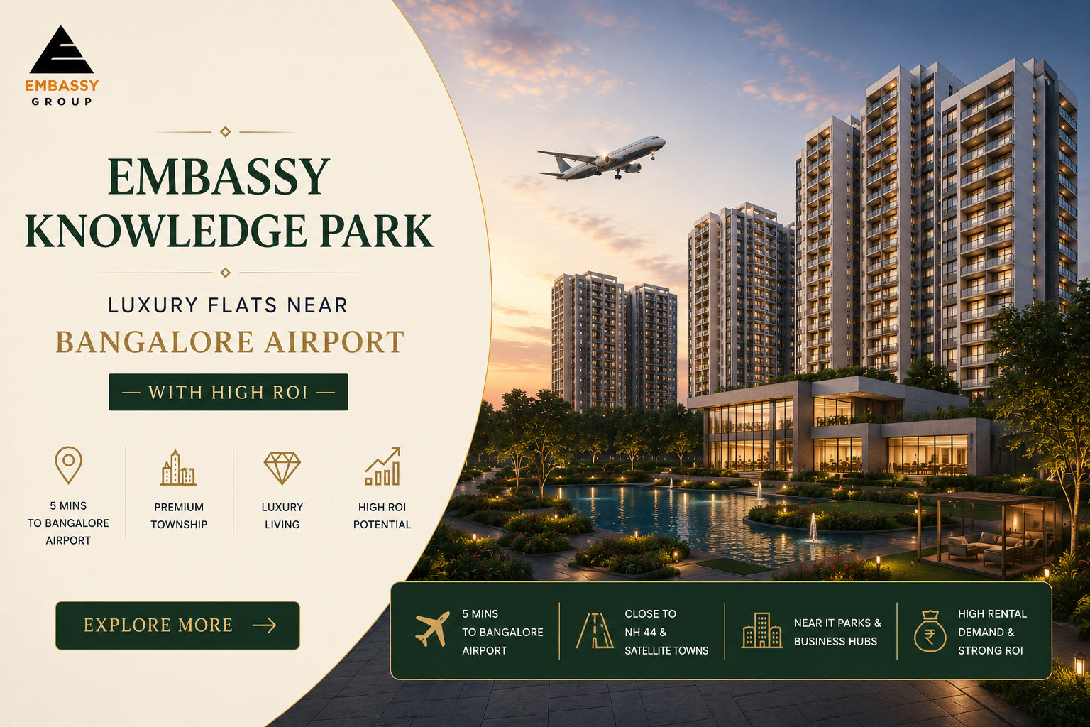 Embassy Knowledge Park : Luxury Flats Near Bangalore Airport with High ROI