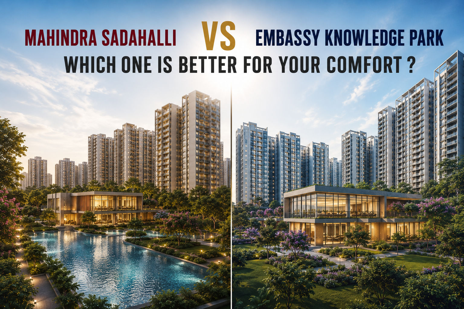 Mahindra Sadahalli Vs Embassy Knowledge Park: Which One Is Better for Your Comfort?