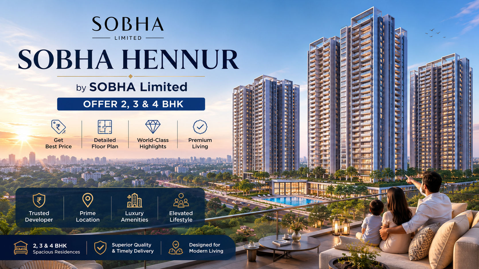 Sobha Hennur by Sobha Limited: 2, 3 & 4 BHK Apartments Get Price, Floor Plan & Highlights
