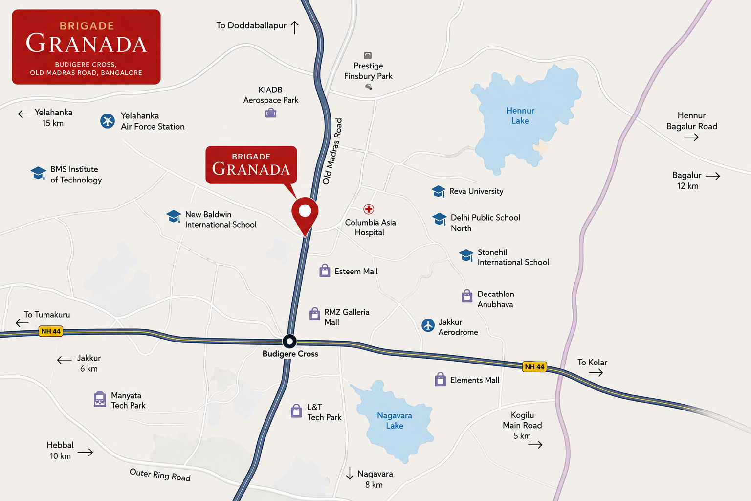 Brigade Granada Location Map